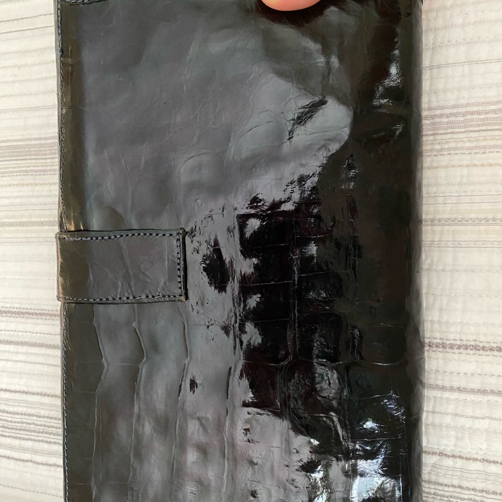 Genuine alligator navy blue H clutch